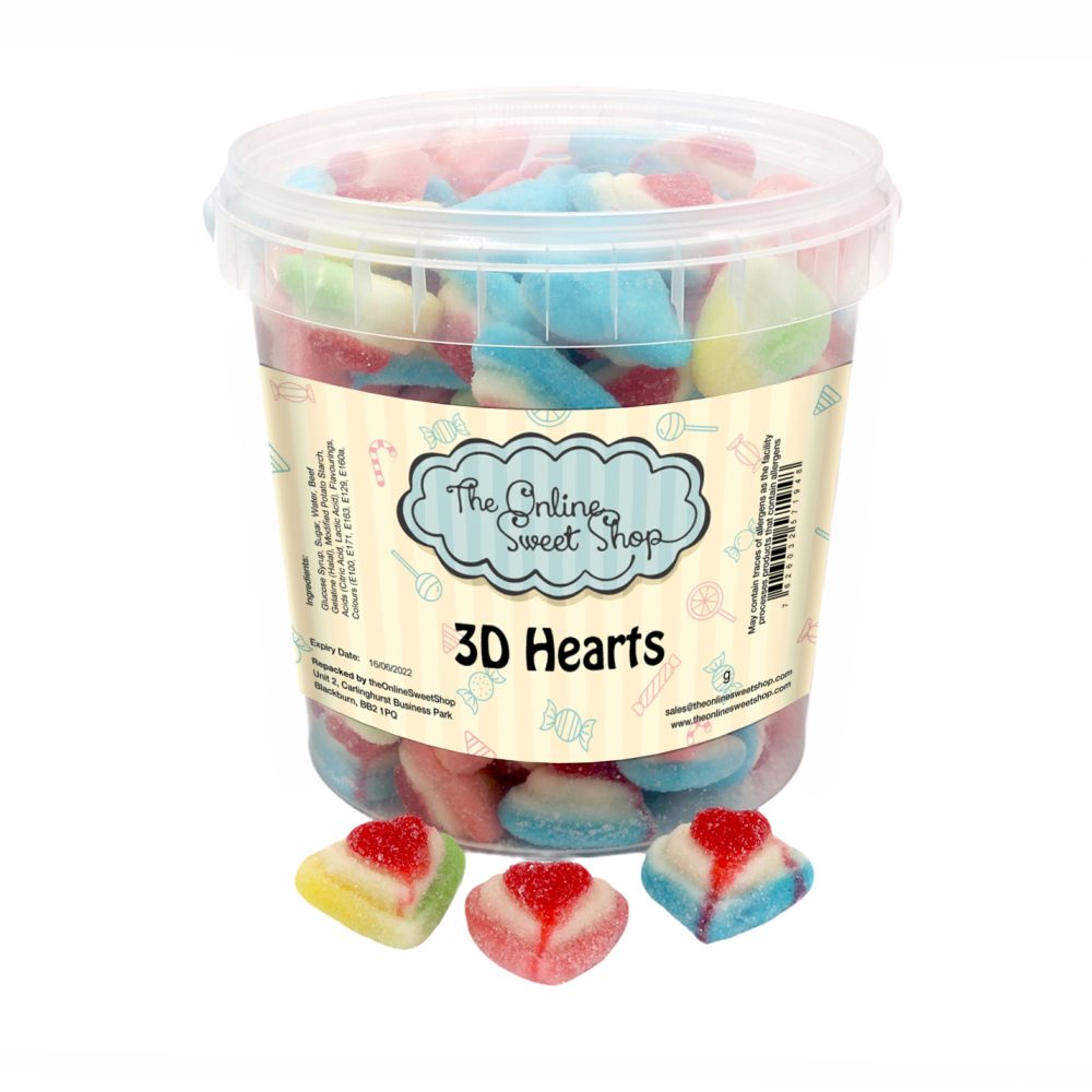 3D Hearts Sweets Bucket
