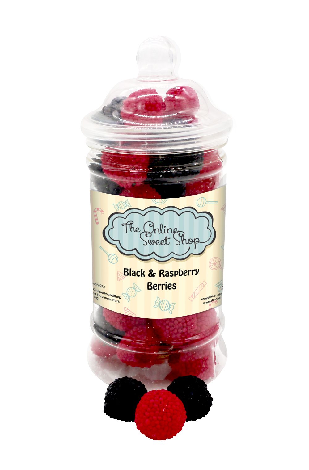 Black & Raspberry Berries Sweets Jar