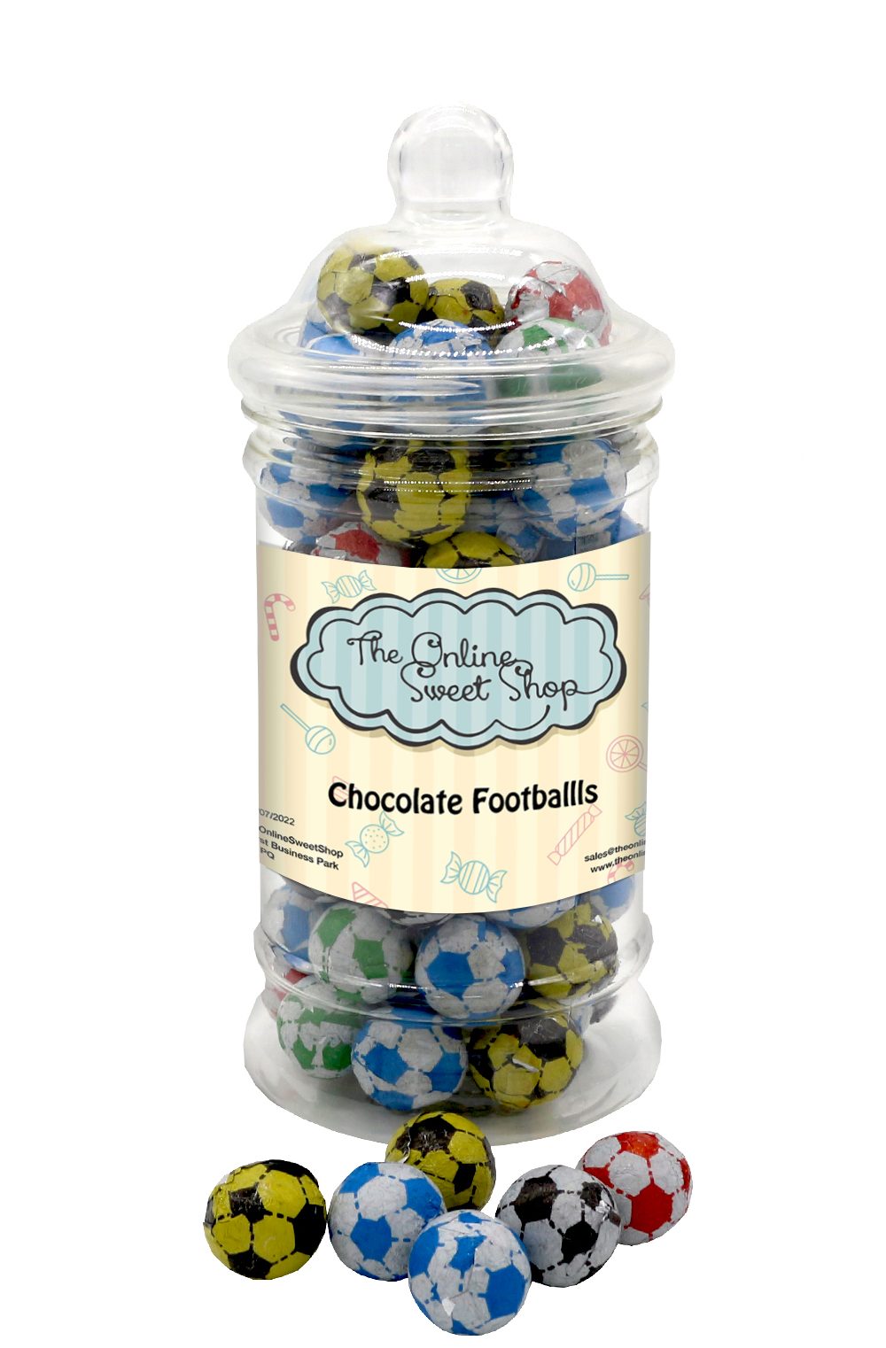 Chocolate Footballls Sweets Jar