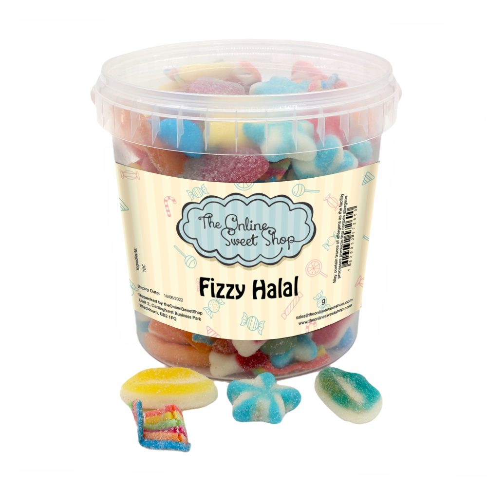 Fizzy Halal Jelly Mix Sweets Bucket