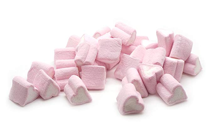 Pink and White Mini Heart Mallows