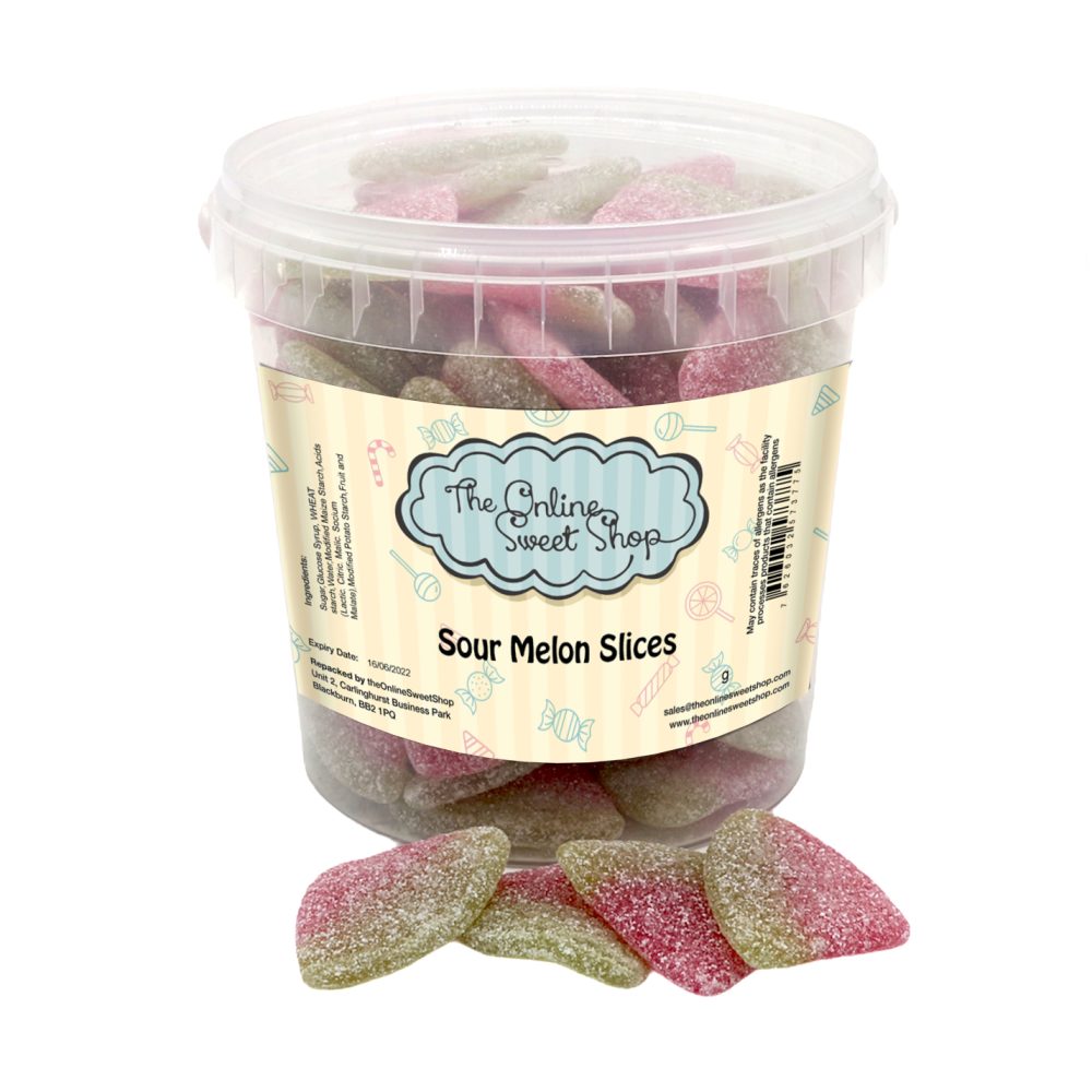 Sour Melon Slices Sweets Bucket