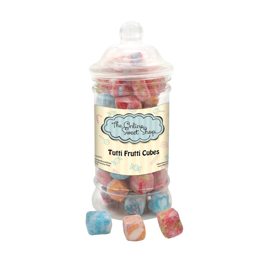 Tutti Frutti Cubes Sweets Jar